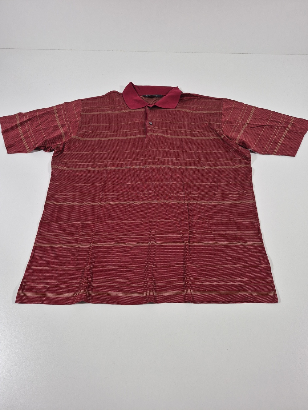 Ermenegildo Zegna Polo Shirt Mens XL Red Striped 100% Cotton Italy Casual